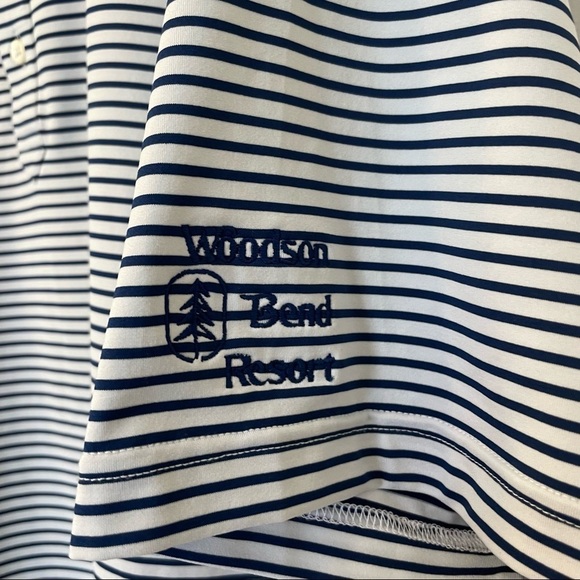 TURTLESON Cooper Stripe Performance Polo w Golf Resort Logo - Picture 6 of 8
